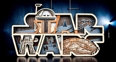 Décoration murale tableau 3D - Logo Star Wars