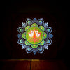 Veilleuse lightbox en bois à led - Yoga, Chakras et Bouddha zen sur sa fleur de lotus [Personnalisable]