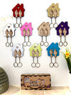 Porte-clés en Bois - Maison avec 2 Anneaux de Clé Amovibles