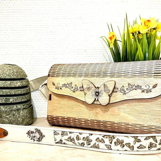 Sac à Main en Bois - Thème Papillons